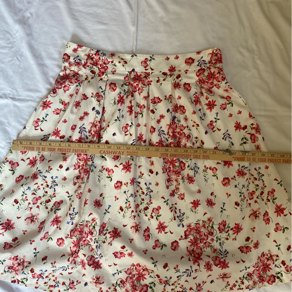 Women's Pleated Floral Cottagecore Fit And Flare Cotton Blend Skirt 12 Romantic - Picture 12 of 16